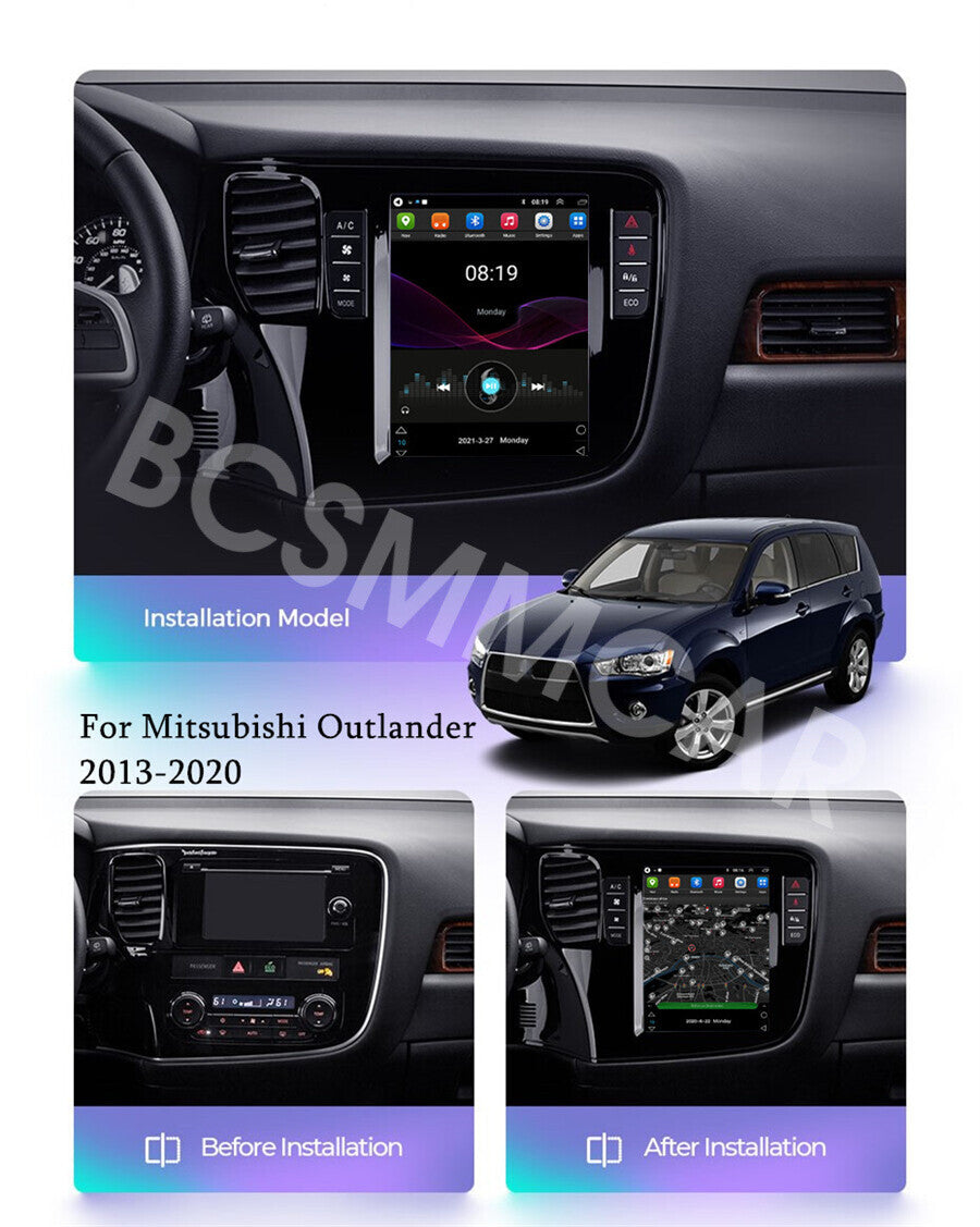 9.7in Car Radio GPS Navi 4+32GB BT Fit for Mitsubishi for Outlander 3 2013-2020 LHD