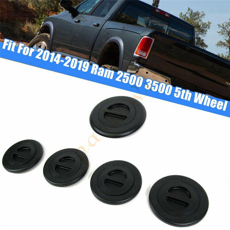5-Piece Wheel/Gooseneck Bed Plug Cover Kit for Dodge for Ram 2500 3500 5th 2014-2019