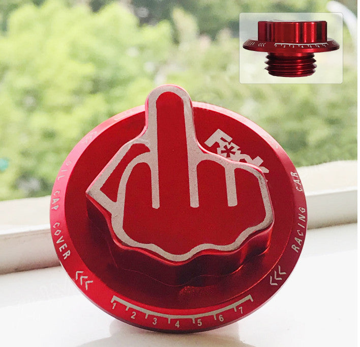JDM Red Middle Finger Screw-In Oil Filler Tank Cap Valve Cover for Acura for Honda