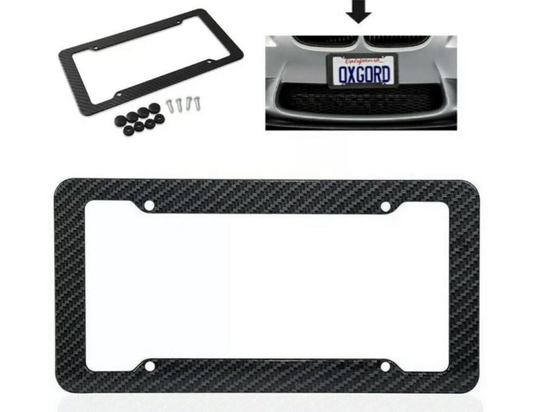 Car license plate frame cap boot trunk black carbon suitable for Nissan