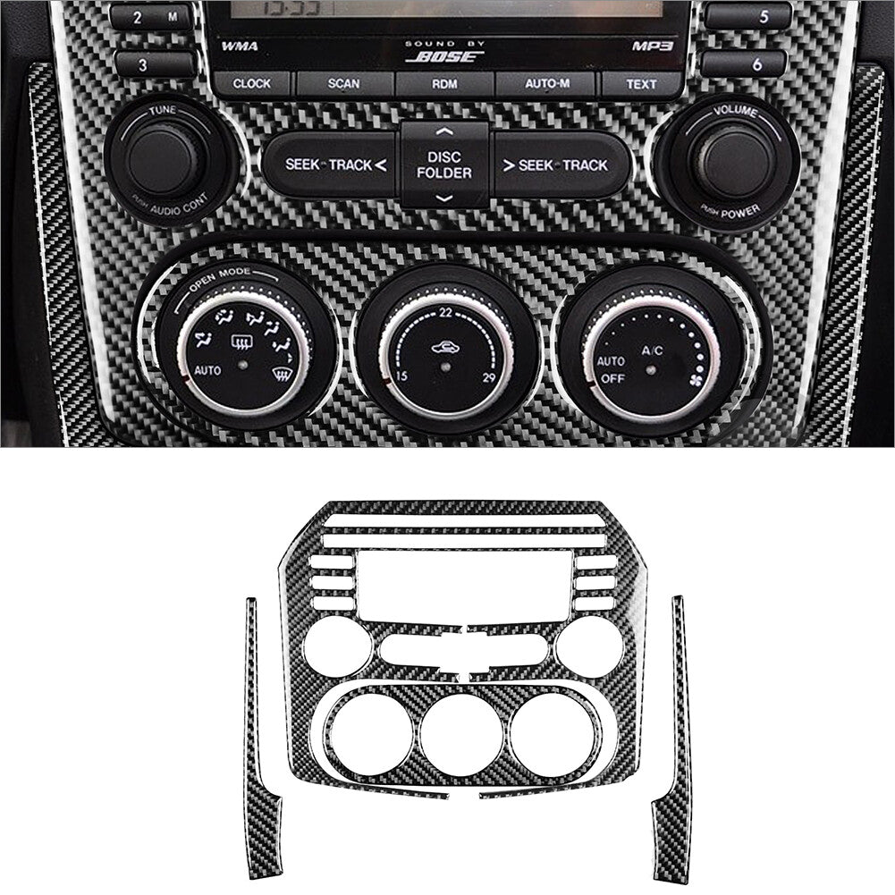 4X Carbon Fiber Interior Central Console Cover Trim for Mazda MX-5 Miata 2009-15