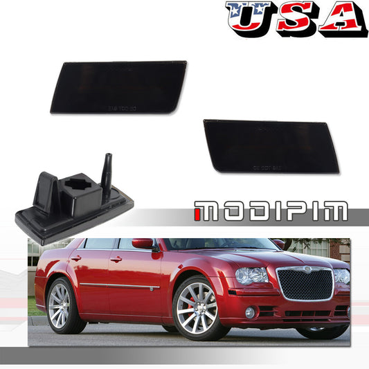 Two-pack of smoked lens front marker lights suitable for 2005-2010 for Chrysler 300 300C