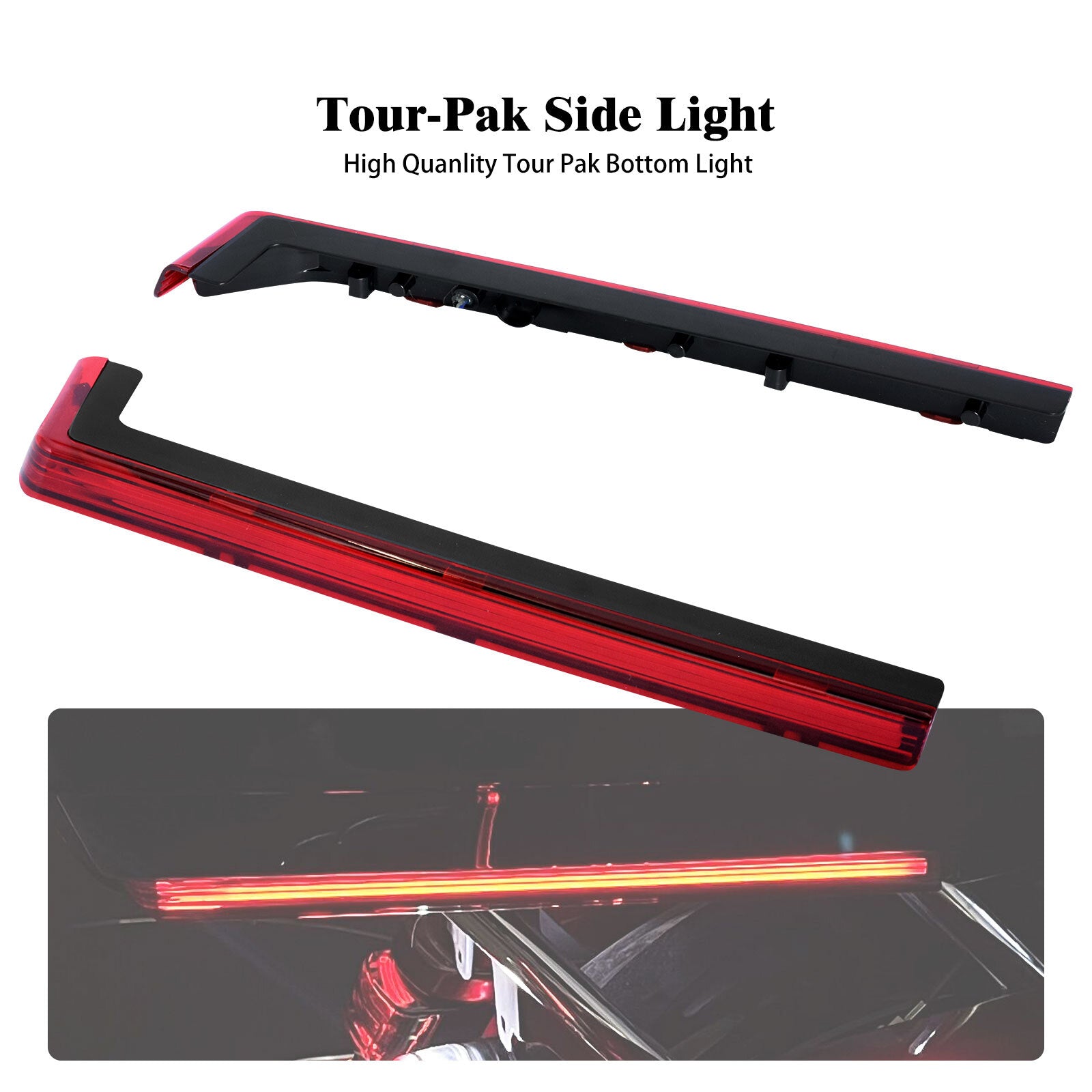 Red Flowing Tour Pak Led Side Light Running Brake Fit for Harley Touring 2006-23