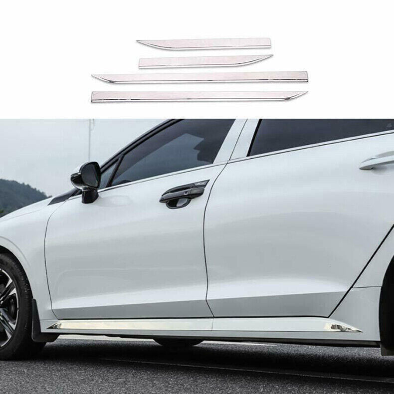 for Kia K5 2021-2024 Stainless Side Door Body Molding Skirt Guard Cover Trim 4X