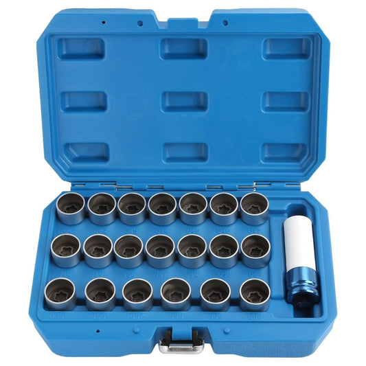 Master Lock Wheel Lug Nut Stud Key Set Removal Locking Socket Kit for BMW 21 Pieces