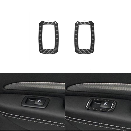 2X Carbon Fiber Rear Door Control Button Frame Trim for Dodge Durango 2014-2020
