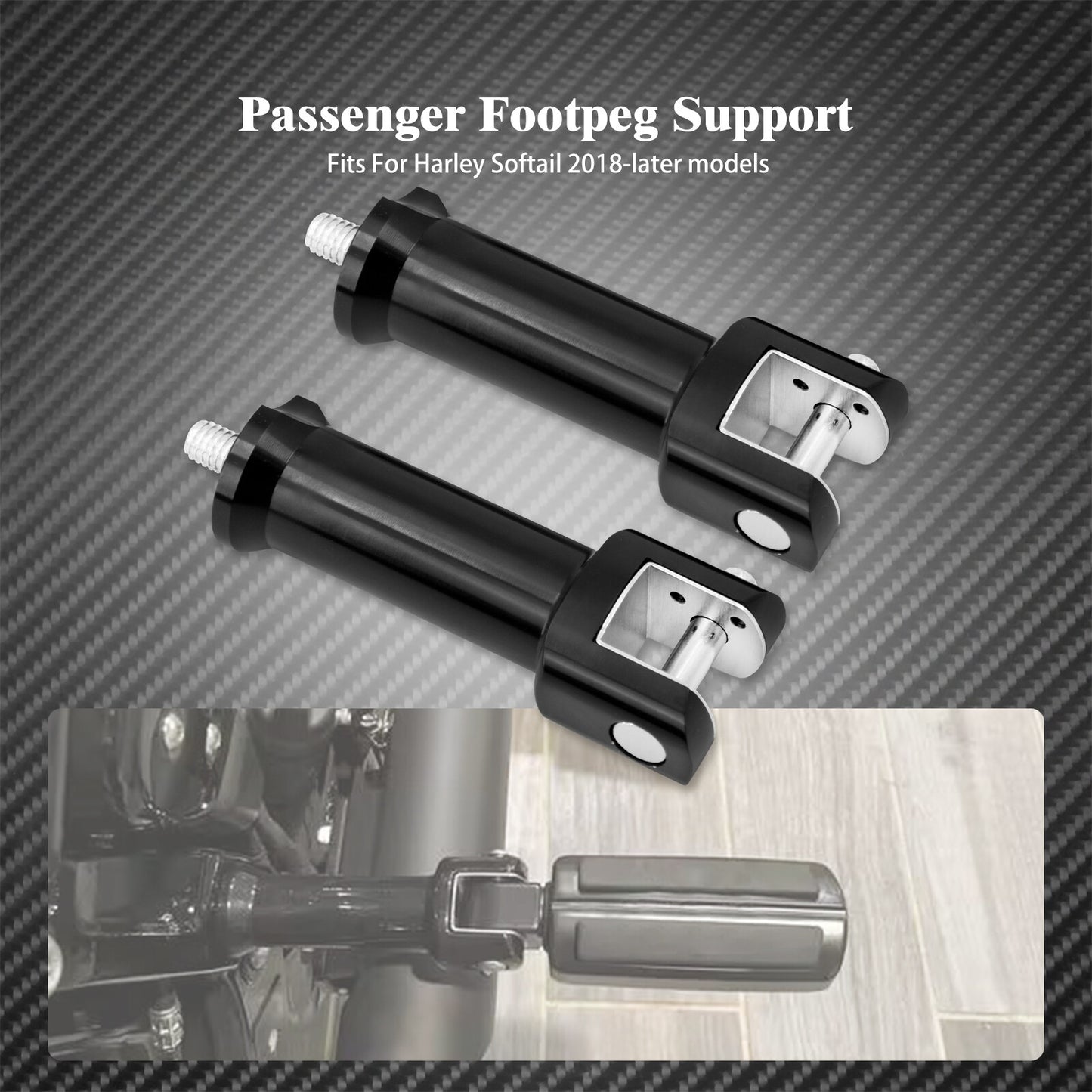 CNC Passenger Rear Footpeg Support Mounts Fit for Harley Softail Fat Bob 2018-23