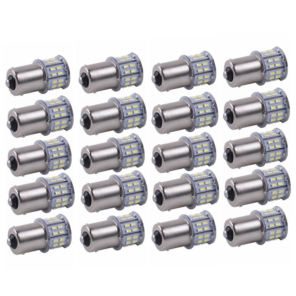 20PCS White 50SMD 1156 BA15S LED Tail Turn Signal Light Bulb Indicator Lamp