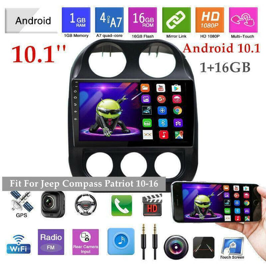 10.1Android10.1 Car Stereo Radio GPS Navi 1+16GB for Jeep Compass Patriot 10-16