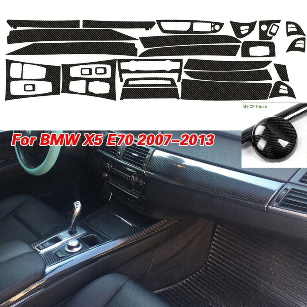 3D Carbon Fiber Pattern Interior DIY Trim-Decals For X5,E70 2007-2013 Parts