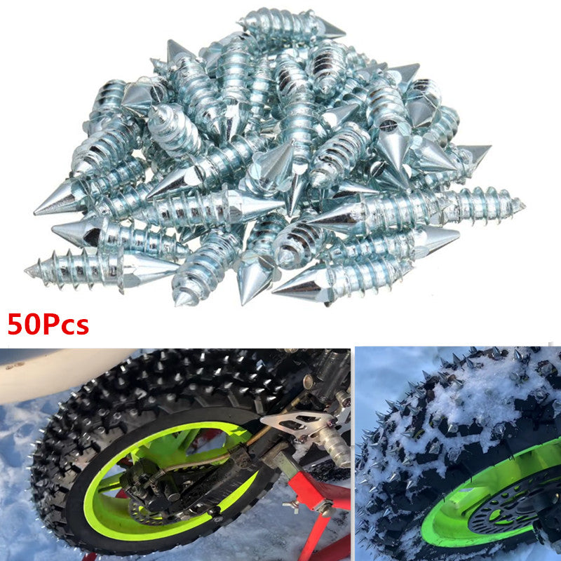 50Pcs Motorcycle ATV Winter Snow Anti-skid Bolt Steel Wheel Tire Nail Snow Chain