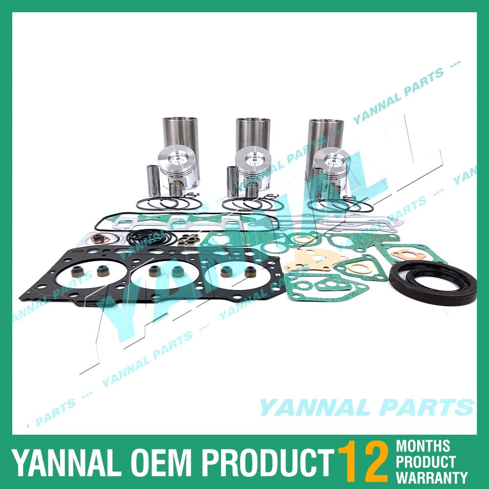 3D84-3 Overhaul and Rebuild Kit with Complete Gaskets for Yanmar Diesel Engines
