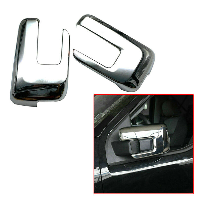 2pcs Chrome Side Wing Rear View Mirror Cover Cap Trim Fit for Ford F150 2021-22