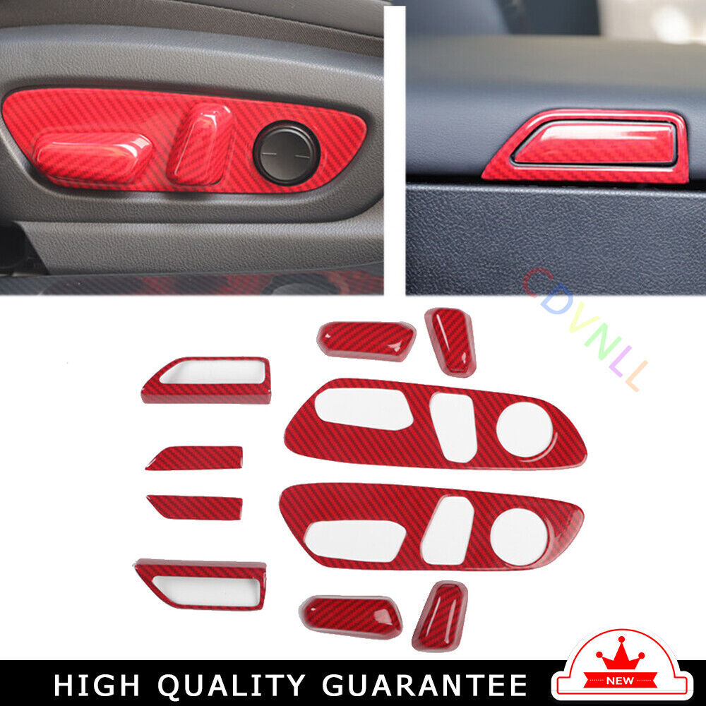 Car Interior Decoration Full Set Trim for Lexus for ES 18-21 Red Carbon Fiber 10PCS
