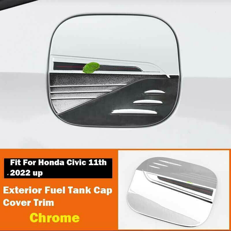 1PCS Chrome Exterior Fuel Filler Gas Tank Cap Cover Trim for Honda for Civic 2022-24