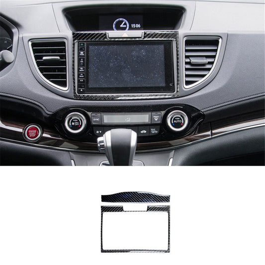 Carbon Fiber Radio Player Frame Cover Trim for Honda CRV CR-V 2015-2016 Type A