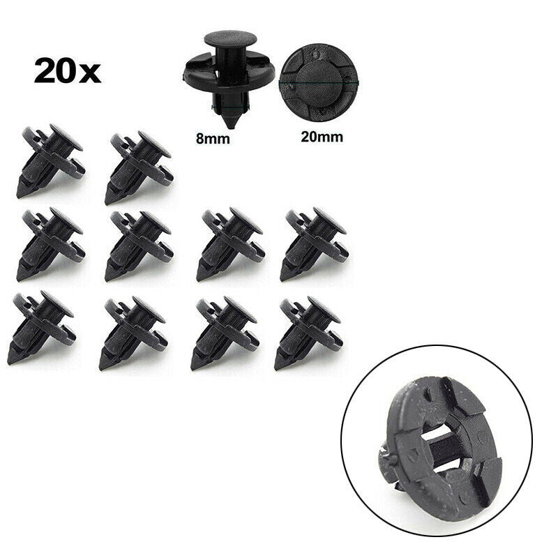 20Pcs Plastic Rivets Retainer Fastener Mud Flaps Bumper Clips for Nissan