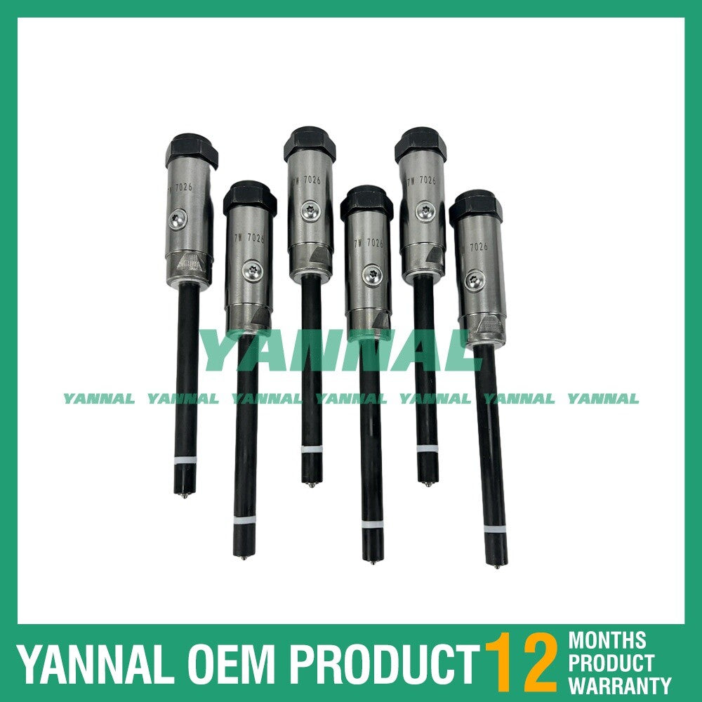 6-piece fuel injector 7W-7026 suitable for Caterpillar 3306, 3406B, 3406C, 3412, 3408, 3408C, 3408E