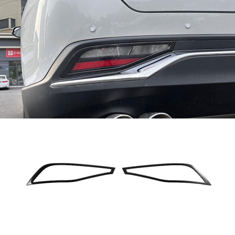 for Toyota Venza 21-2024 Carbon Fiber Rear Fog Lamp Light Frame Cover Trim 2PCS