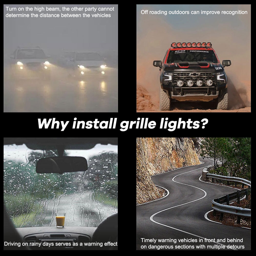 5PCS Front Grille Lights LED Amber Fit 2021-2023 for Ford F150 XL/XLT/XLT Sporting