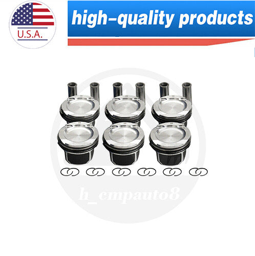 6X Pistons  Rings Set w/¦µ84mm for BMW E82 E90 E60 135i 335i 535i 740i N54B30