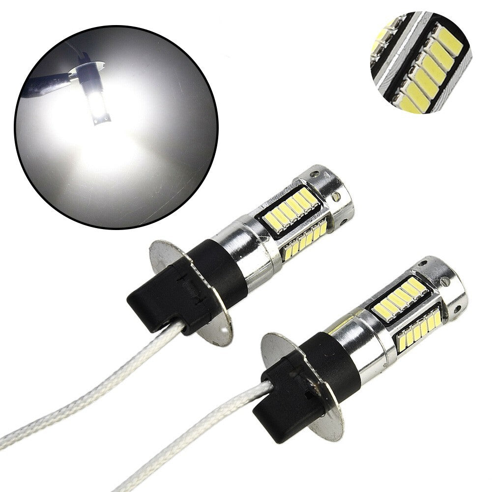 Fog Light DC 12V-24V Accessory Replacement 1Pair H3 LED Bulbs Conversion