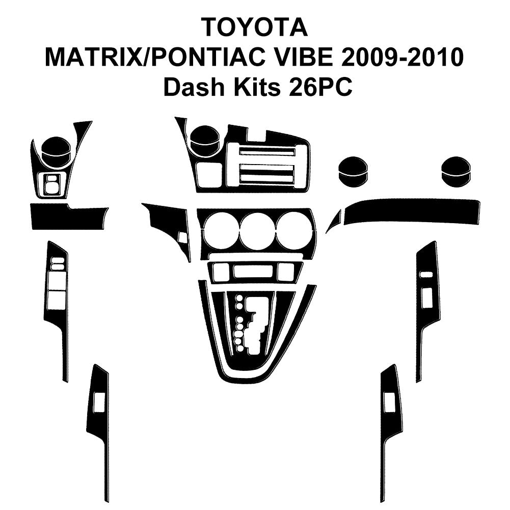 Gloss Black Interior Full Sets Cover Trim Kit for Toyota Matrix 2009-2014