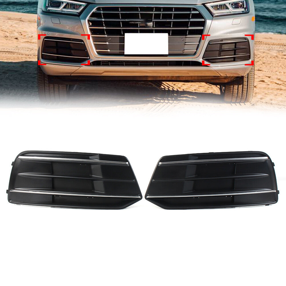Front Bumper Fog Light Grille Grill Cover for Audi Q5 2018-2022