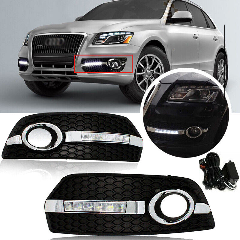 2PCS for Audi Q5 2010-2012 Fog light Daytime Running Light DRL LED Day Light