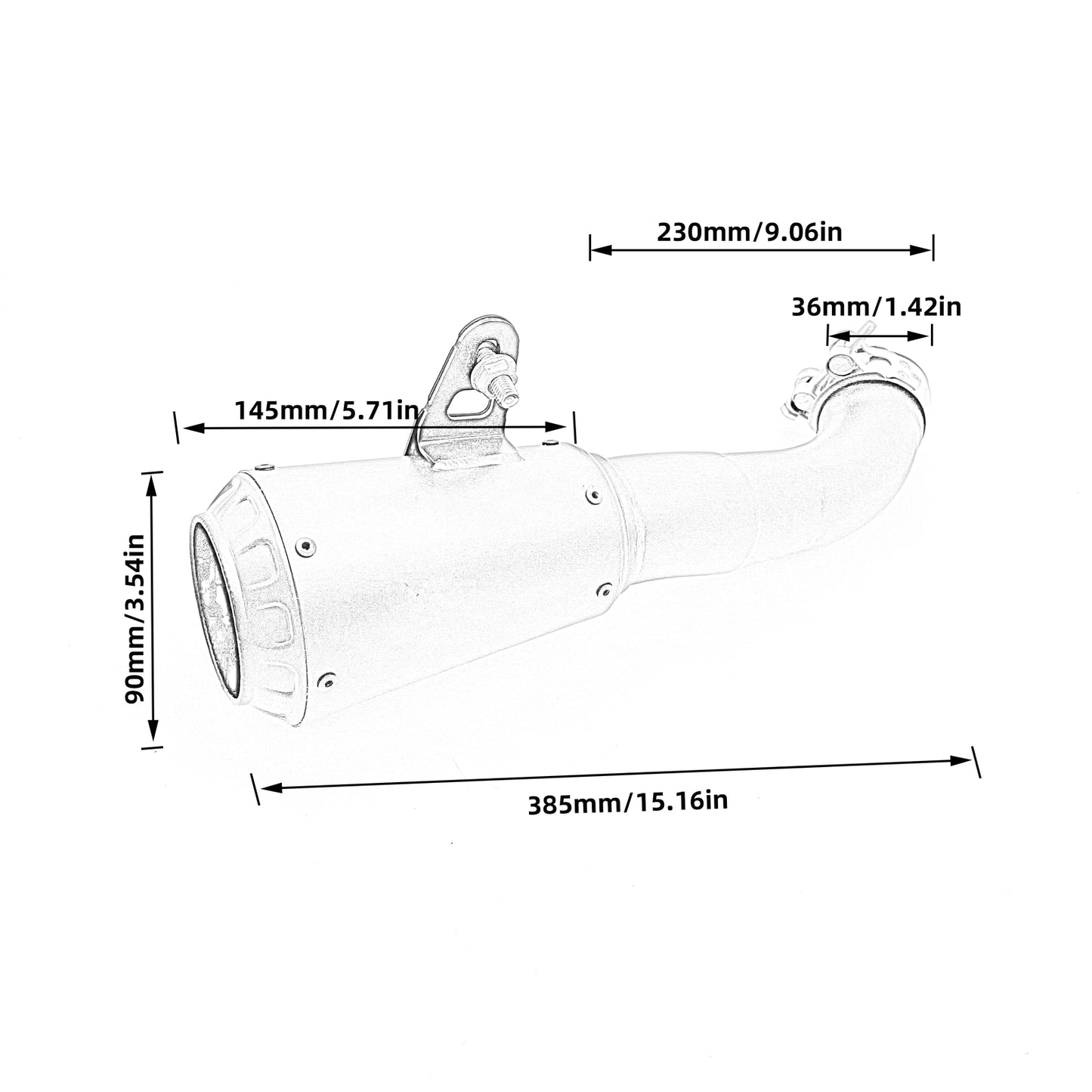 Motorcycle Exhaust Full Systems Muffler Pipe Slip Escape for Yamaha MT-03 14-19