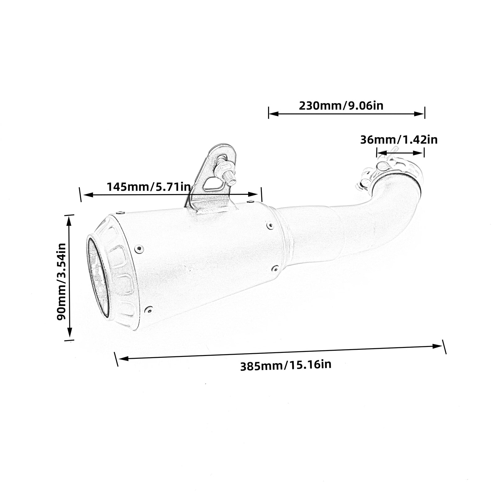 Motorcycle Exhaust Full Systems Muffler Pipe Slip Escape for Yamaha MT-03 14-19
