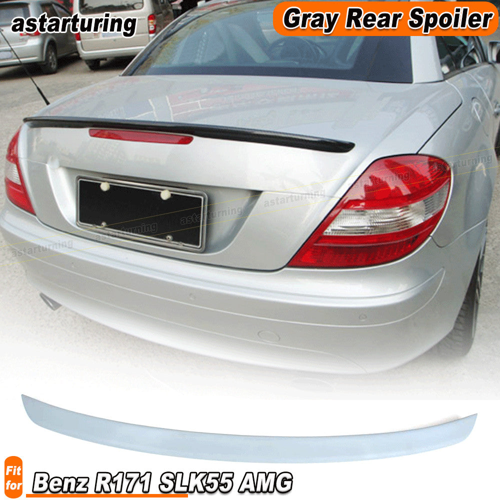 Fit for Mercedes-Benz R171 SLK55 AMG 2005-2011 Gray Rear Trunk Wing Spoiler Lip