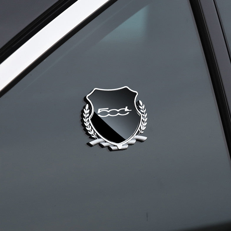 Metallic Black Side Fender and Window Badge Stickers for Fiat 500L Cars