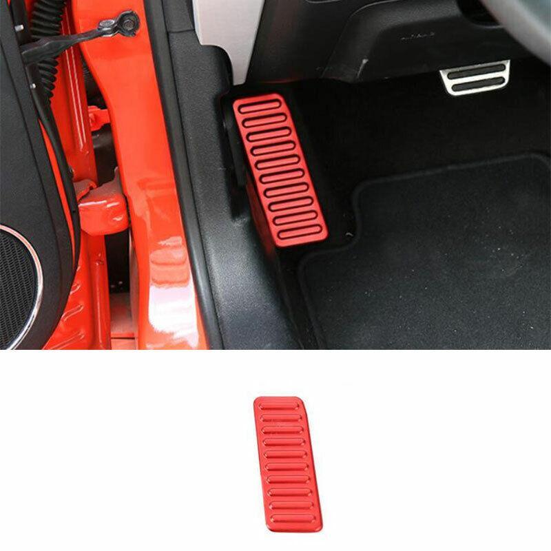 for Ford for Mustang 2015-2022 Red Aluminum Left Side Foot Rest Pedal Kick Panel 1PC