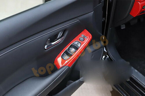 For 2020-2022 for Nissan Sentra Red Carbon Fiber Window Lift Panel Switch Cover Trim
