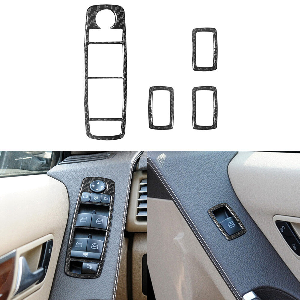 4X Carbon Fiber Door Window Regulator Trim for Mercedes R-Class 2009-2012