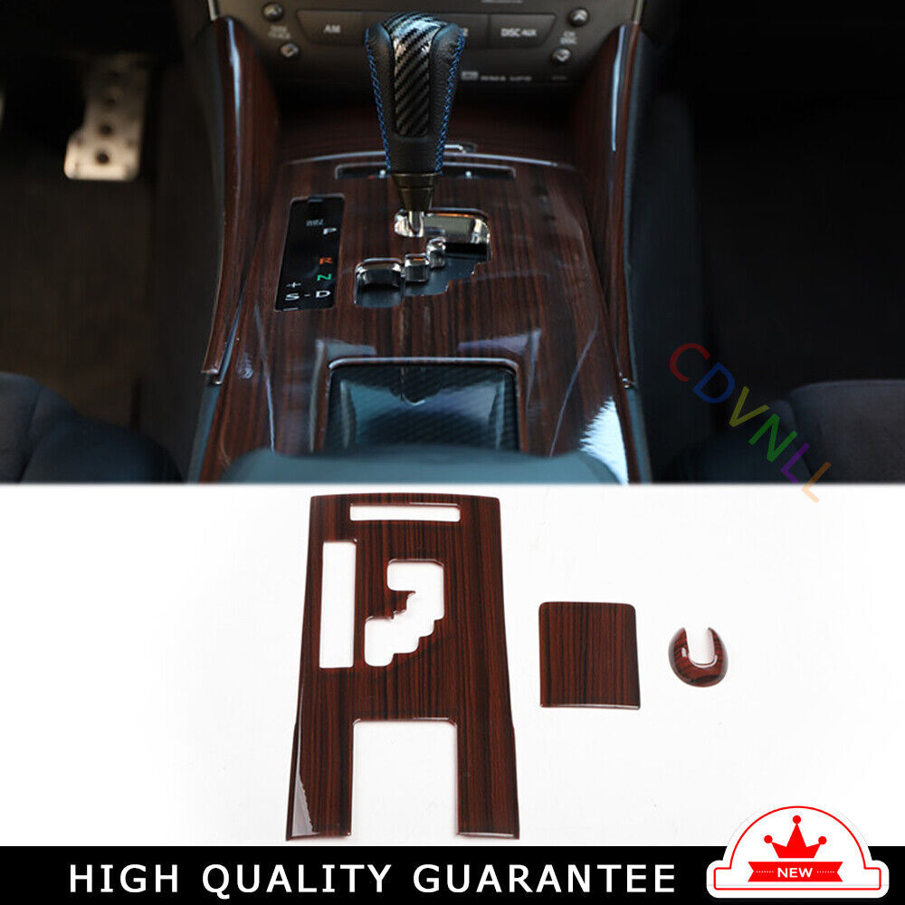 Car Middle Console Gear Shift Panel Trim Inner Fit for Lexus IS 2006-11 Red Wood
