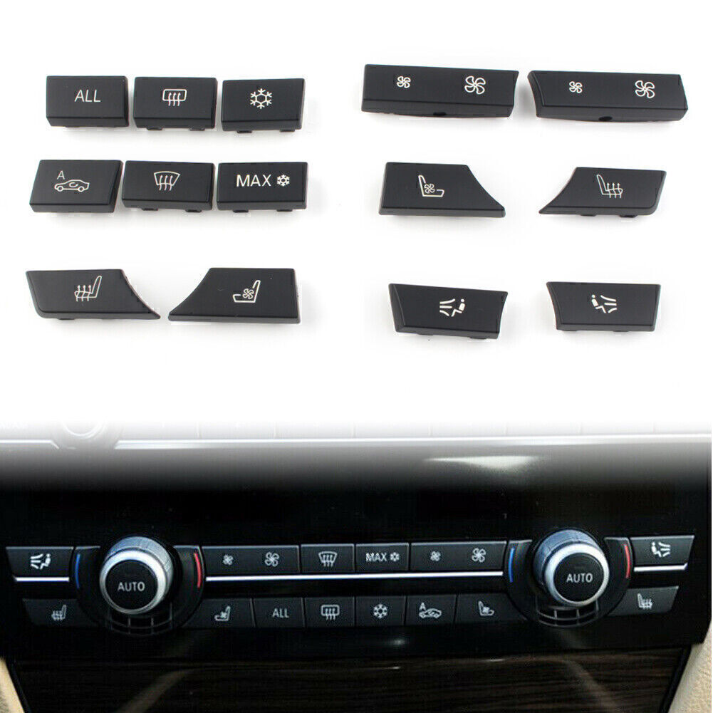 14 Buttons Key Caps Set Repair A/C Heater Switch for BMW 2010-2017 F10 F11 F07