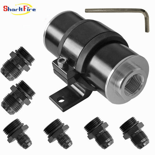 Universal air filter 100 microns cleanable direct discharge 50 mm fuel filter 6/8/10 AN adaptable