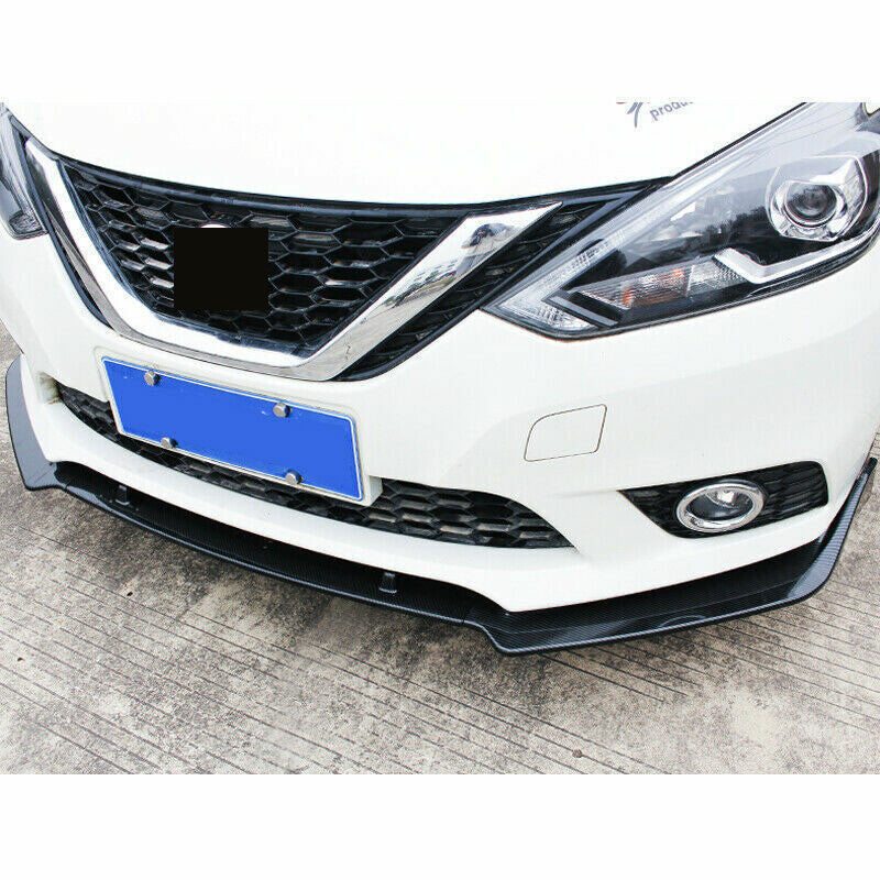 3x For 2016-2019 for Nissan Sentra ABS Carbon Look Front Bumper Body Kit Spoiler Lip