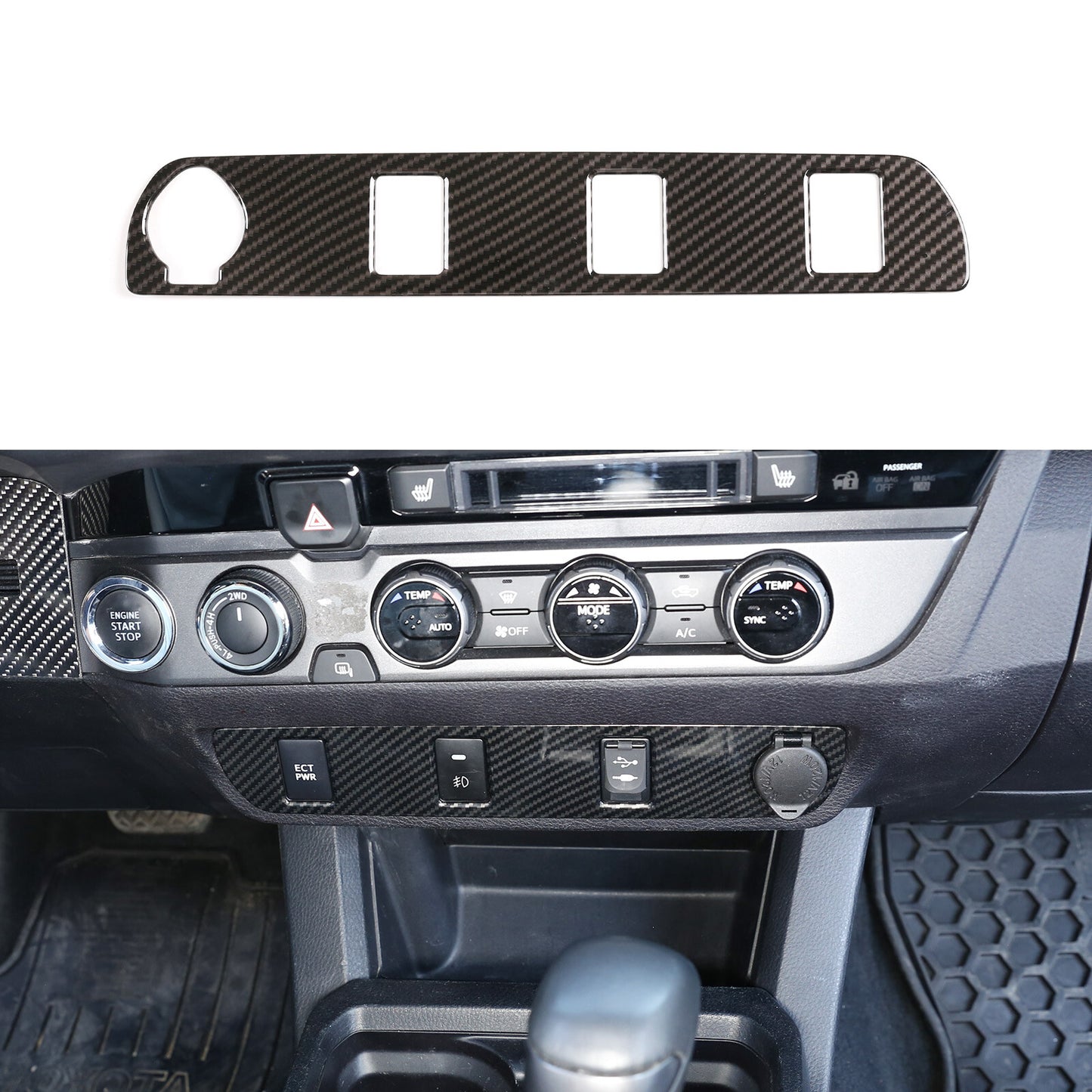 Red interior center console gear shift trim for Mercedes-Benz C-Class W204 (2007-2013)