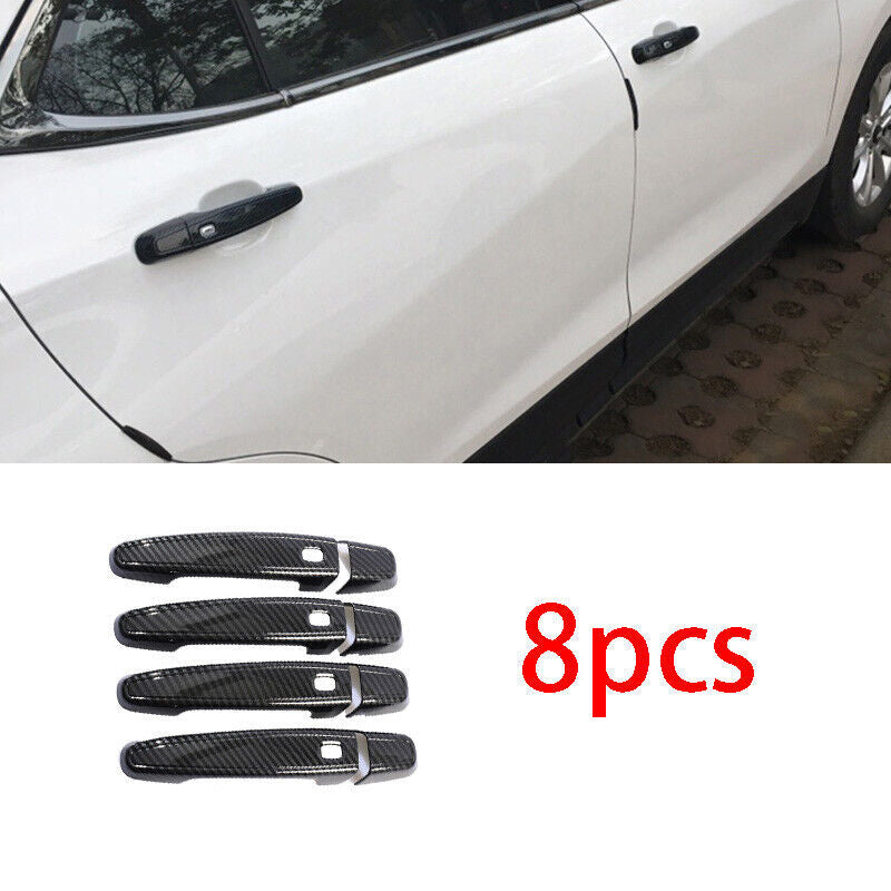 Side Door Handle Cover Trim8X for Chevrolet Blazer 2019 2020 Carbon Fiber Style