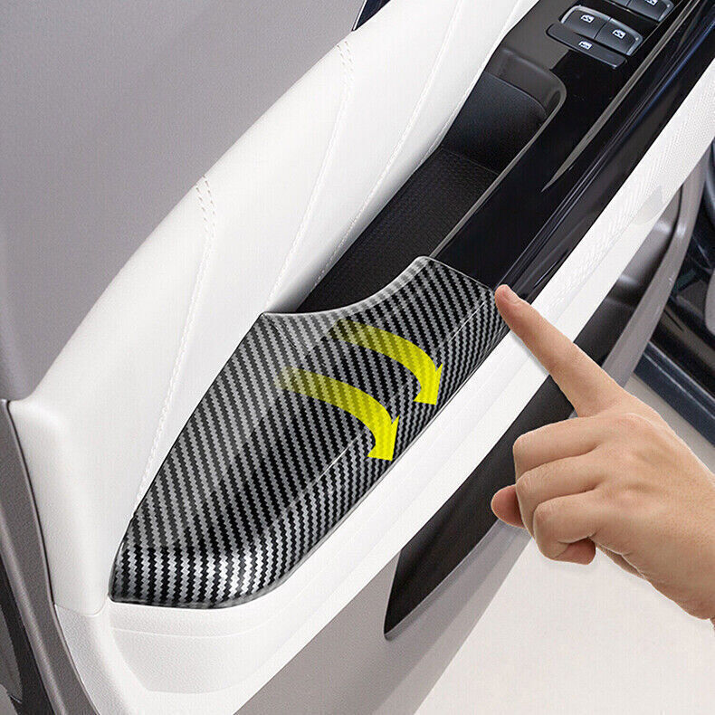 for Kia Carnival 22-2024 Carbon Fiber Interior Door Armrest Panel Cover Trim 2PC