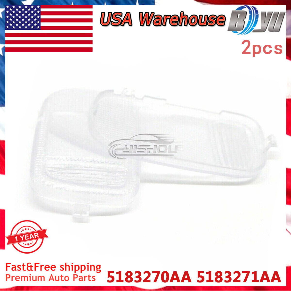 5183270AA 5183271AA Set Console Dome Reading Light Lamp Lens for Dodge for Ram