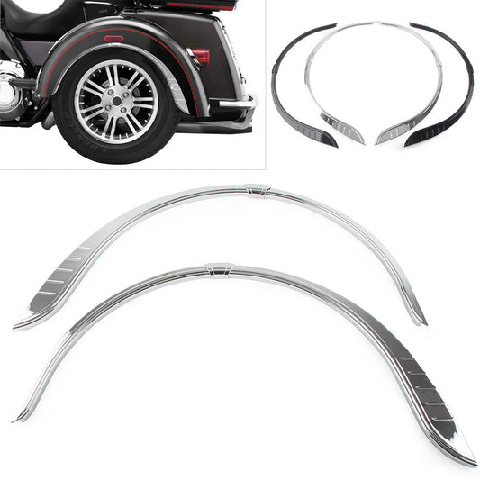 Motorcycle Rear Fender Flares Skirts Trim Accent for Harley Tri-Glide Ultra
