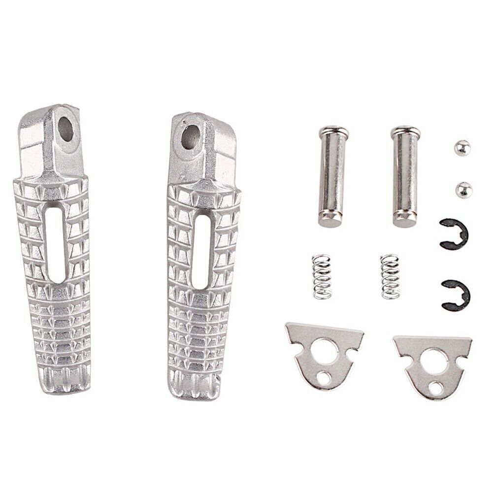 Pair Rear Passenger Footrests Footpegs Kit for Suzuki GSXR1000 2005-2014 Silver