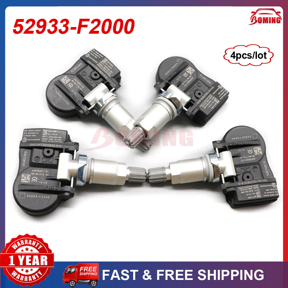 4Pcs New TPMS Sensor Tire Pressure Senors for Hyundai for Elantra Kona 52933-F2000