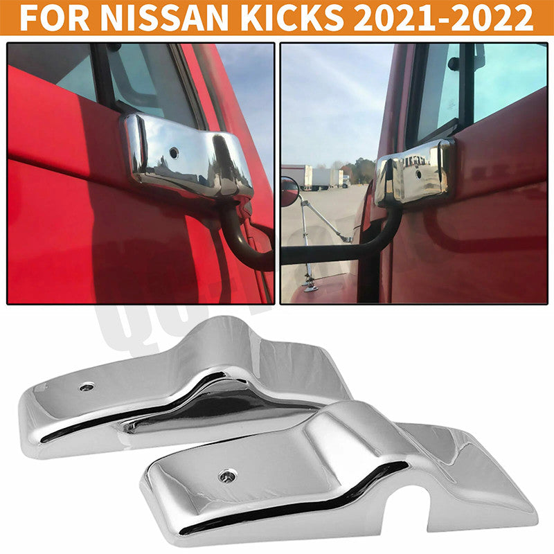 Left + Right Chrome-plated Door Mirror Protective Cover Bracket for Freightliner Columbia Century