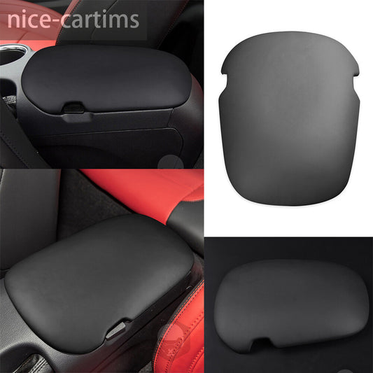 PU Leather Dark Gray Center Console Armrest Box Cover for Ford for Mustang 2015-2023