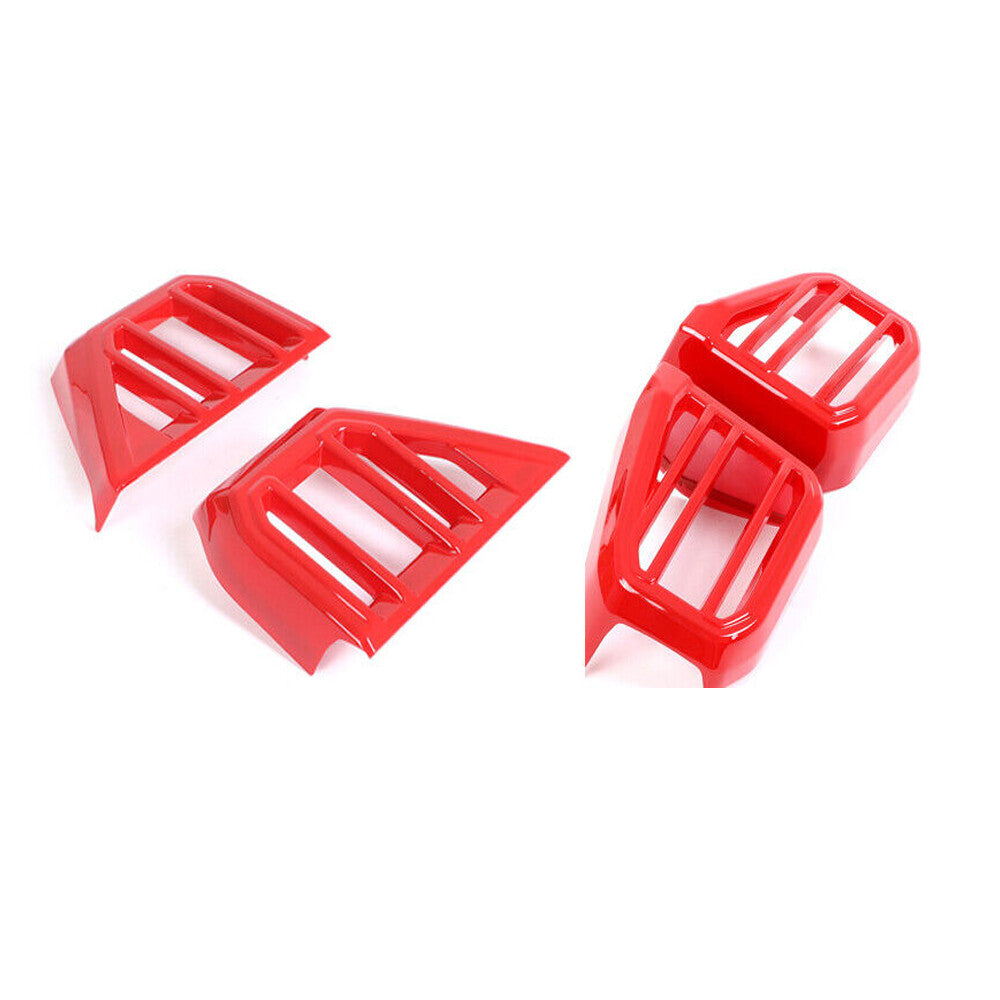 4¡ÁRed ABS Center Side Air Vent Outlet Cover For Toyot@ Tundr@ / Sequoia 2022-23